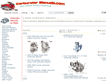 Tablet Screenshot of carburetormanuals.com